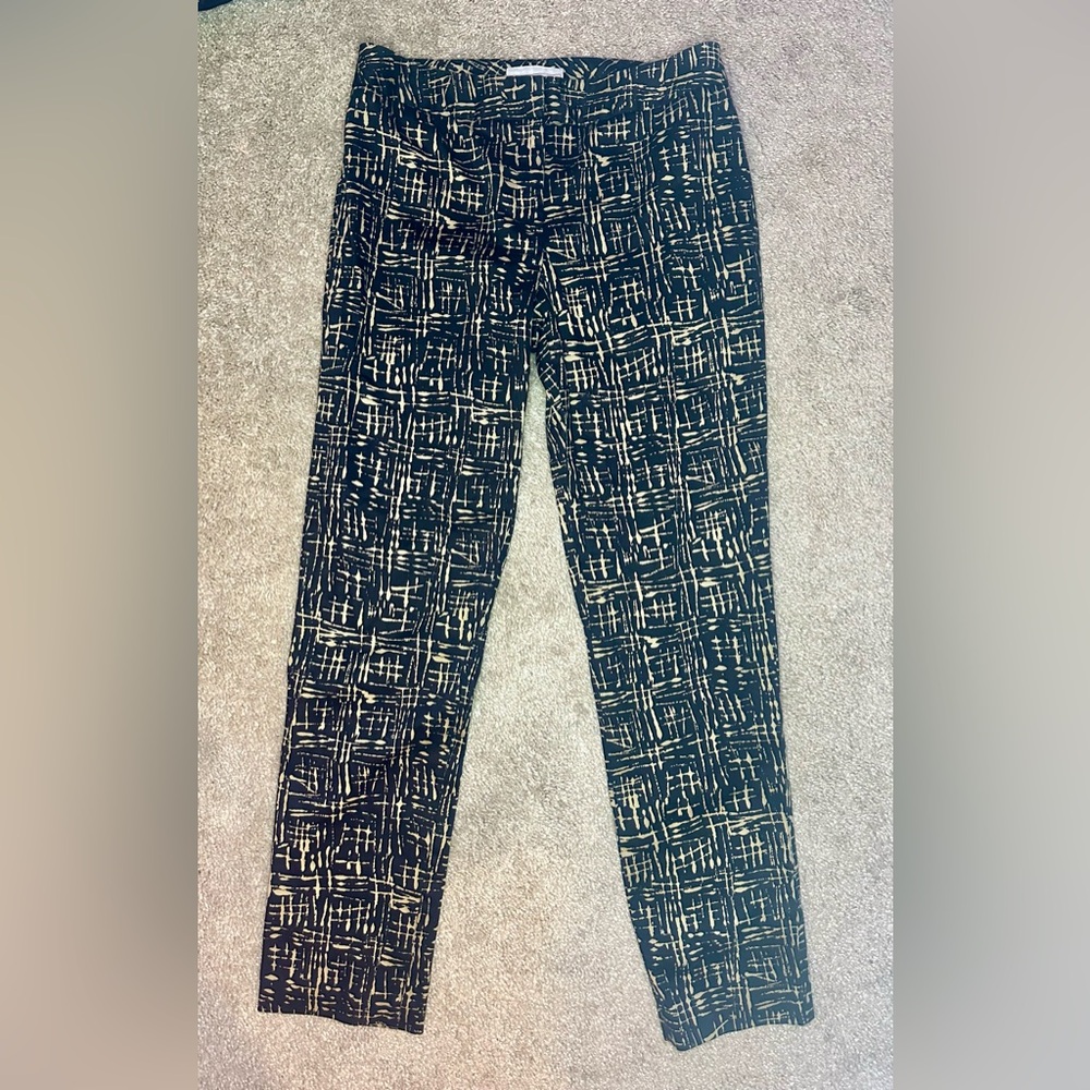 Elliot Lauren Patterned Black and Cream Women Skinny Slack Sz 6